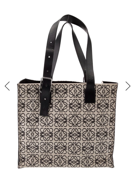 Loewe Handbags - Loewe Canvas Tote Bag with Black Patterned Print